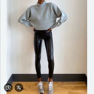 Wilfred Free Skinny High Rise Leather Leggings Size Small S Black Aritzia
